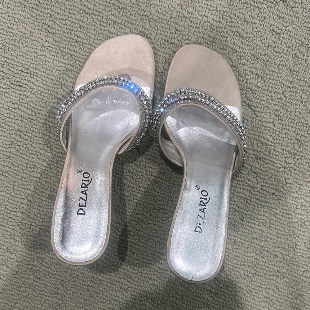 Silver Open Toed Heels size 10M